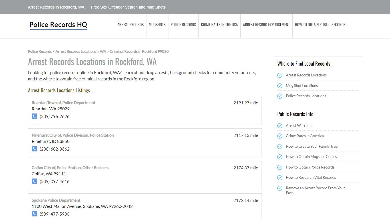 Arrest Records in Rockford, WA - Free Sex Offender Search and Mug Shots